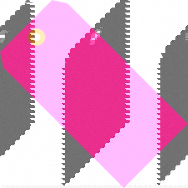 Blank Tag: 3-3/4'' High, Fluorescent Pink, Synthetic Paper